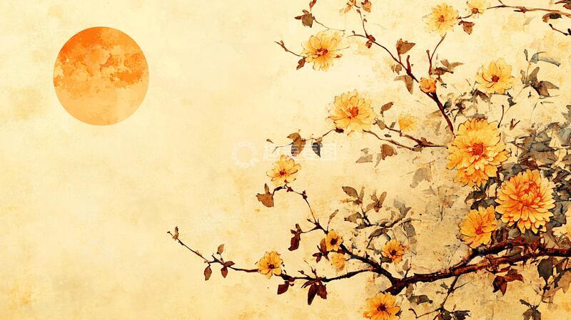 高清大图下载【趣麦麦图】花好月圆水墨山水画7