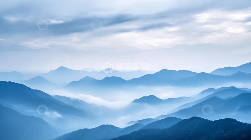 高清大图下载【趣麦麦图】蓝调远山背景5