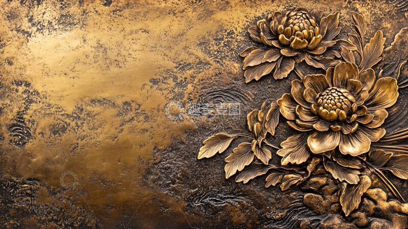 高清大图下载【趣麦麦图】琉璃菊花浮雕