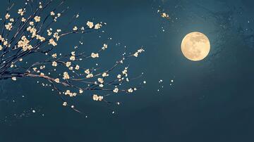 月落枝头插画枝头壁纸