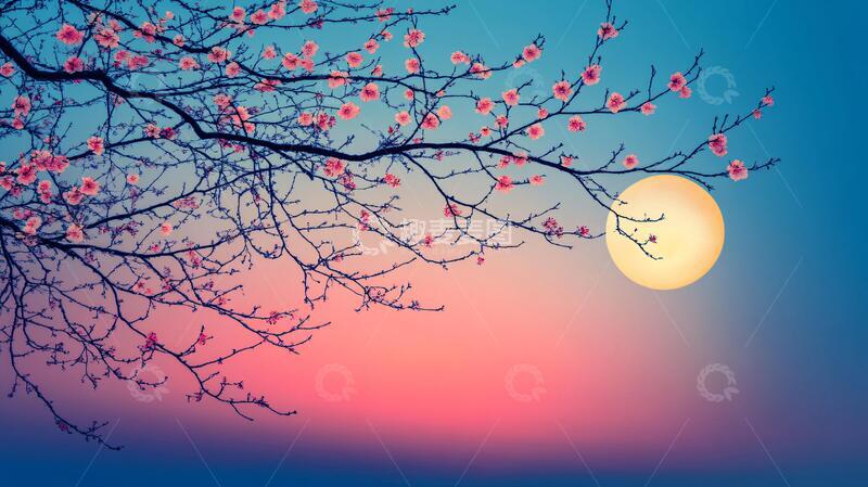 高清大图下载【趣麦麦图】月下梅花梅花月夜寒梅