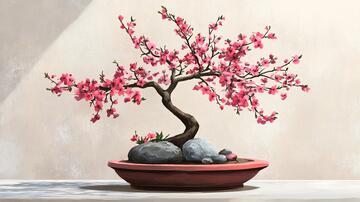 画珐琅盆碧玺桃树盆景