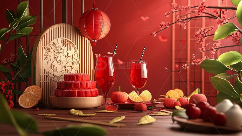 高清大图下载【趣麦麦图】红色美食场景