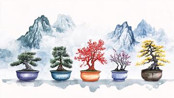 画珐琅盆景盆景珐琅中式