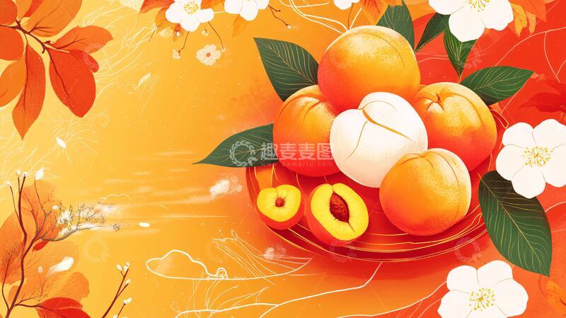 高清大图下载【趣麦麦图】福柿包装插画
