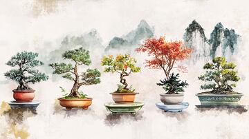 画珐琅盆景盆景花盆中式