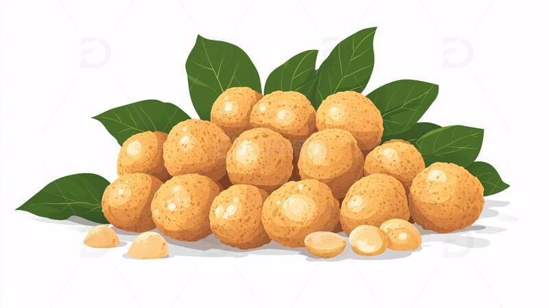 龙眼干插画插画桂圆龙眼