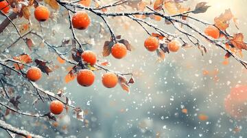 立秋柿子图立秋柿子植物