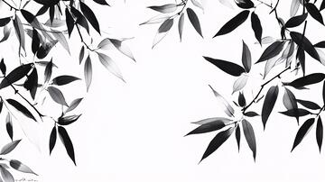 意境水墨竹叶
