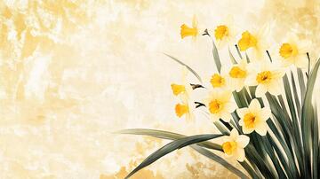 水仙花壁画水仙壁画插画