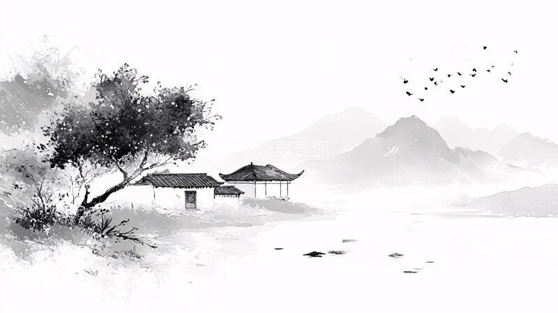 高清大图下载【趣麦麦图】古风水墨意境