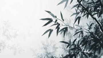 意境水墨竹叶2