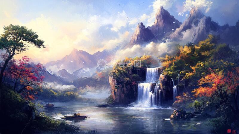 高清大图下载【趣麦麦图】古风山水场景9