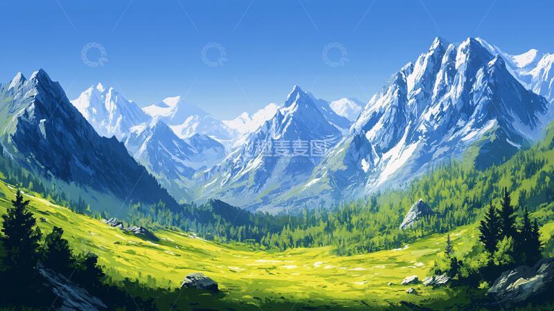 高清大图下载【趣麦麦图】宽屏风景画插画电脑手绘