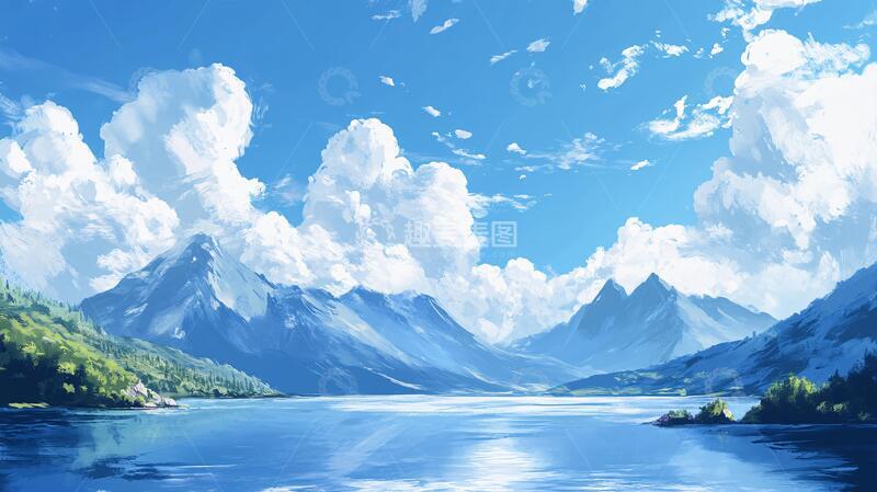 高清大图下载【趣麦麦图】宽屏风景画插画壁纸动漫