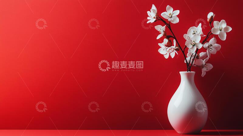高清大图下载【趣麦麦图】花瓶模型花瓶白色红色