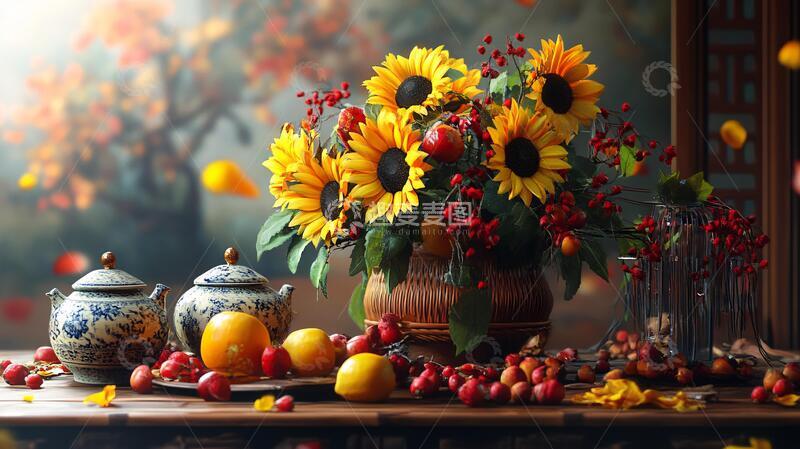 高清大图下载【趣麦麦图】秋色花艺素材1