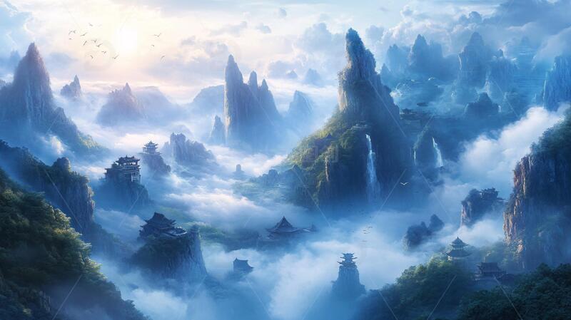 高清大图下载【趣麦麦图】缥缈峰背景场景古风仙界