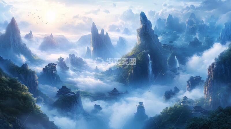 高清大图下载【趣麦麦图】缥缈峰背景场景古风仙界