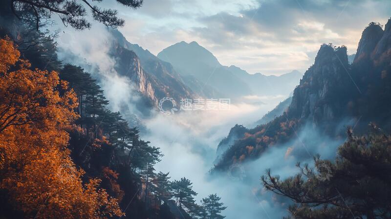 高清大图下载【趣麦麦图】光雾山晨雾云雾秋色晨雾