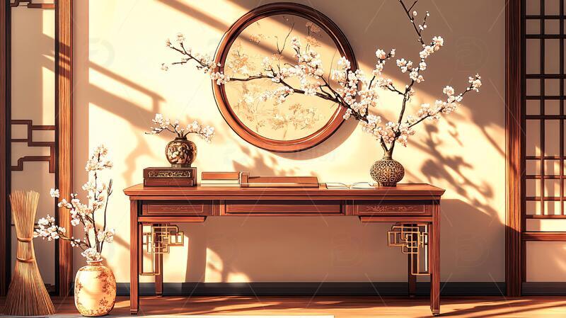 中式书桌场景