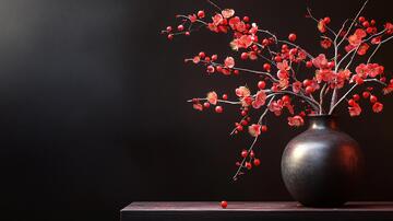 红色新中式花艺1