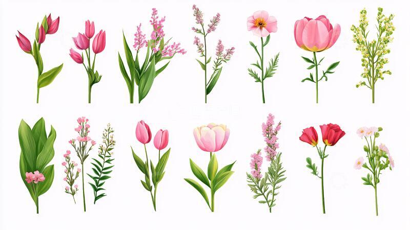 高清大图下载【趣麦麦图】郁金香插画素材