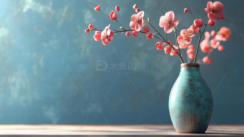 梅花花瓶中式花瓶花艺