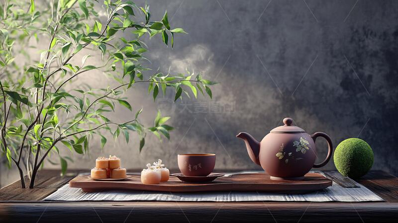 高清大图下载【趣麦麦图】茶具场景图场景茶壶茶具