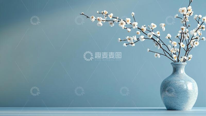 高清大图下载【趣麦麦图】唯美梅枝花花瓶腊梅插花