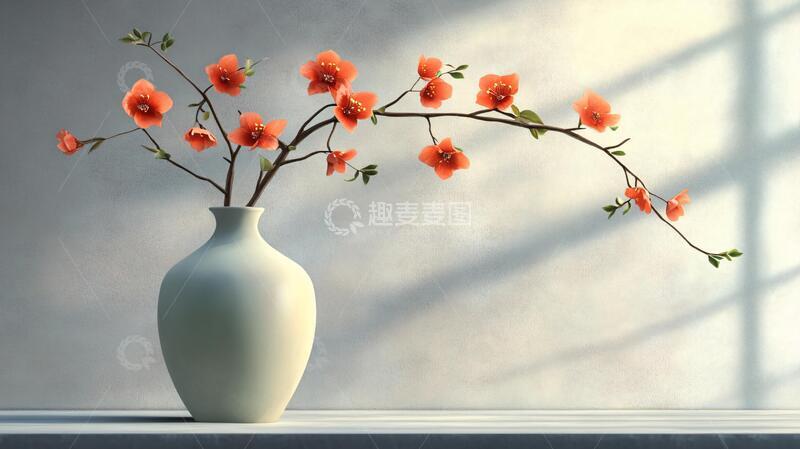 高清大图下载【趣麦麦图】花瓶花枝模型