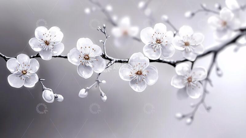 高清大图下载【趣麦麦图】白色樱花壁纸