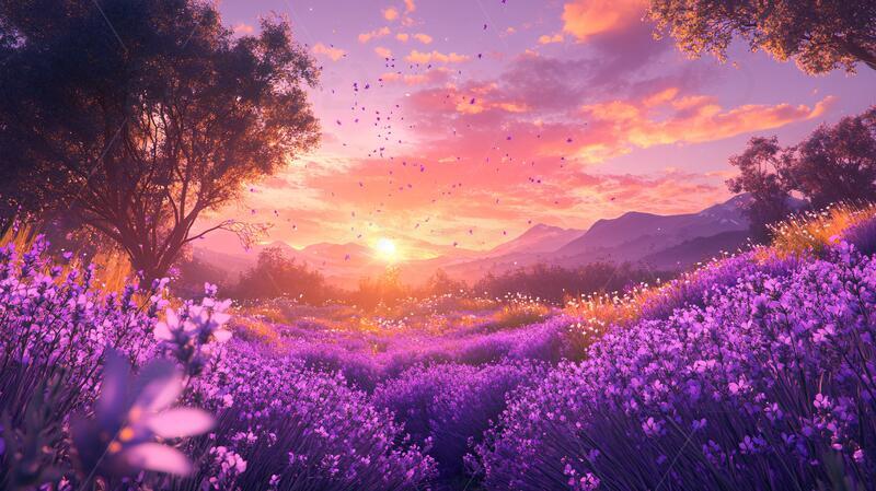 高清大图下载【趣麦麦图】唯美梦幻花田场景19