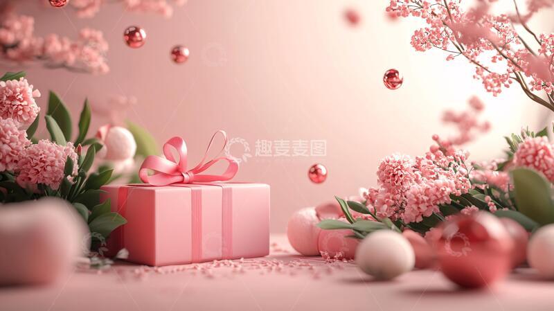 高清大图下载【趣麦麦图】妇女节堆头背景女神氛围