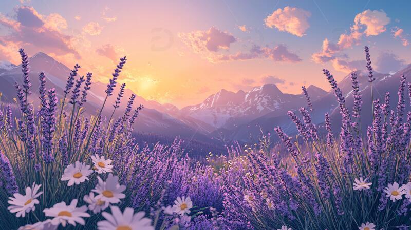 高清大图下载【趣麦麦图】唯美梦幻花田场景20