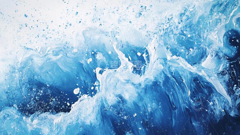 高清大图下载【趣麦麦图】海洋流体画浪花蓝色水纹