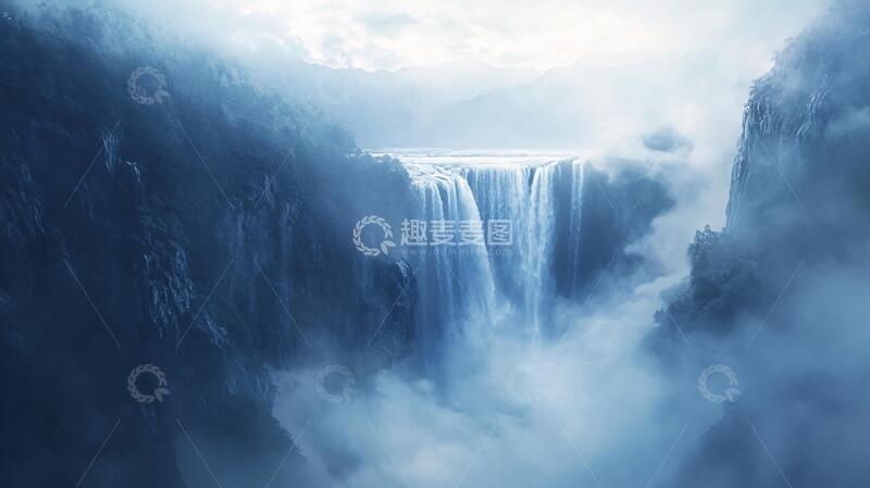 高清大图下载【趣麦麦图】唯美瀑布风光1
