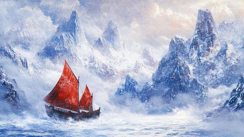 高清大图下载【趣麦麦图】一帆风顺背景2