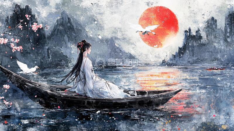 高清大图下载【趣麦麦图】古风人像水墨山水7