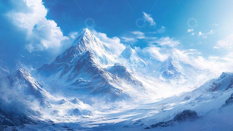 高清大图下载【趣麦麦图】雪山原画壁纸电脑背景