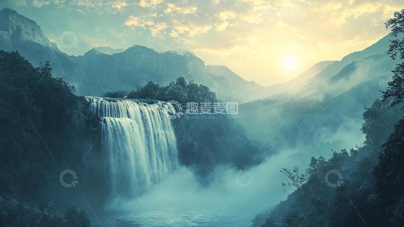 高清大图下载【趣麦麦图】黄果树山水瀑布风景风光