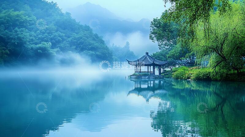 高清大图下载【趣麦麦图】朦胧山水江南