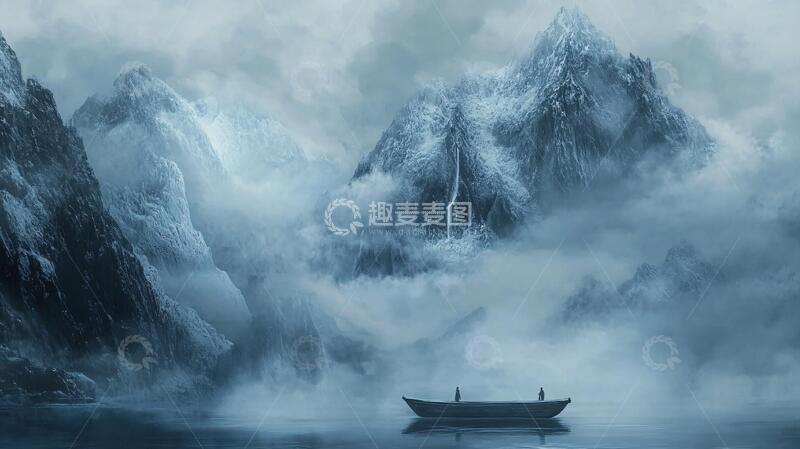 高清大图下载【趣麦麦图】蓝色梦幻山水风情5