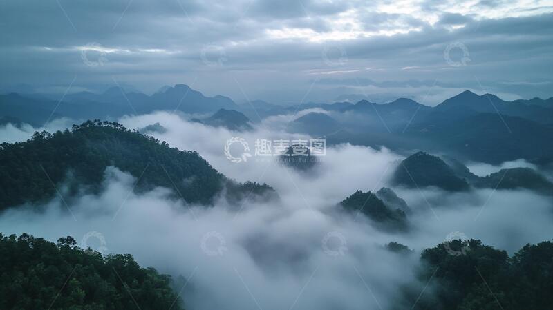 高清大图下载【趣麦麦图】柯村云海全景图2