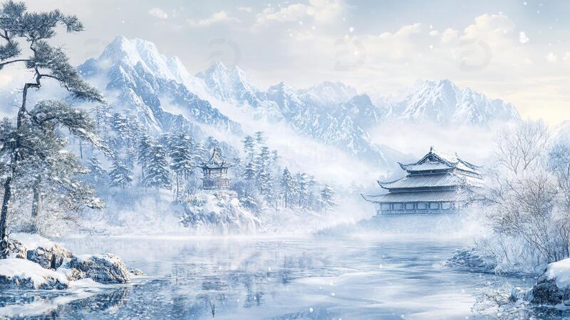 高清大图下载【趣麦麦图】古风冬景古风场景雪景