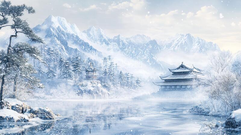 高清大图下载【趣麦麦图】古风冬景古风场景雪景