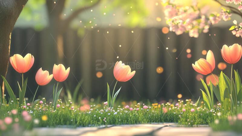 高清大图下载【趣麦麦图】梦幻花卉场景3