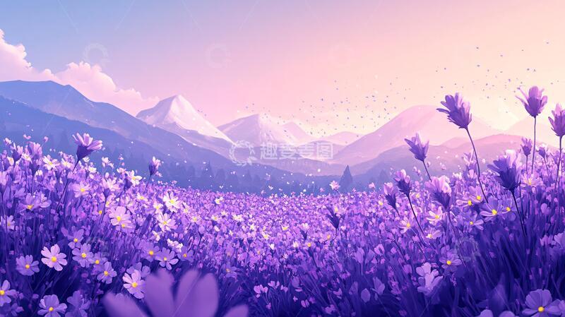 高清大图下载【趣麦麦图】唯美梦幻花田场景16