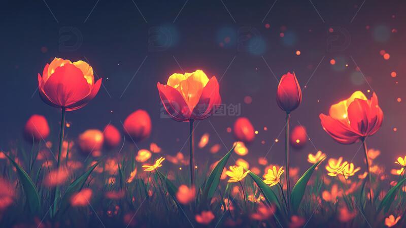 唯美梦幻花田场景12