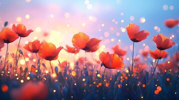 日落时草甸里的花1